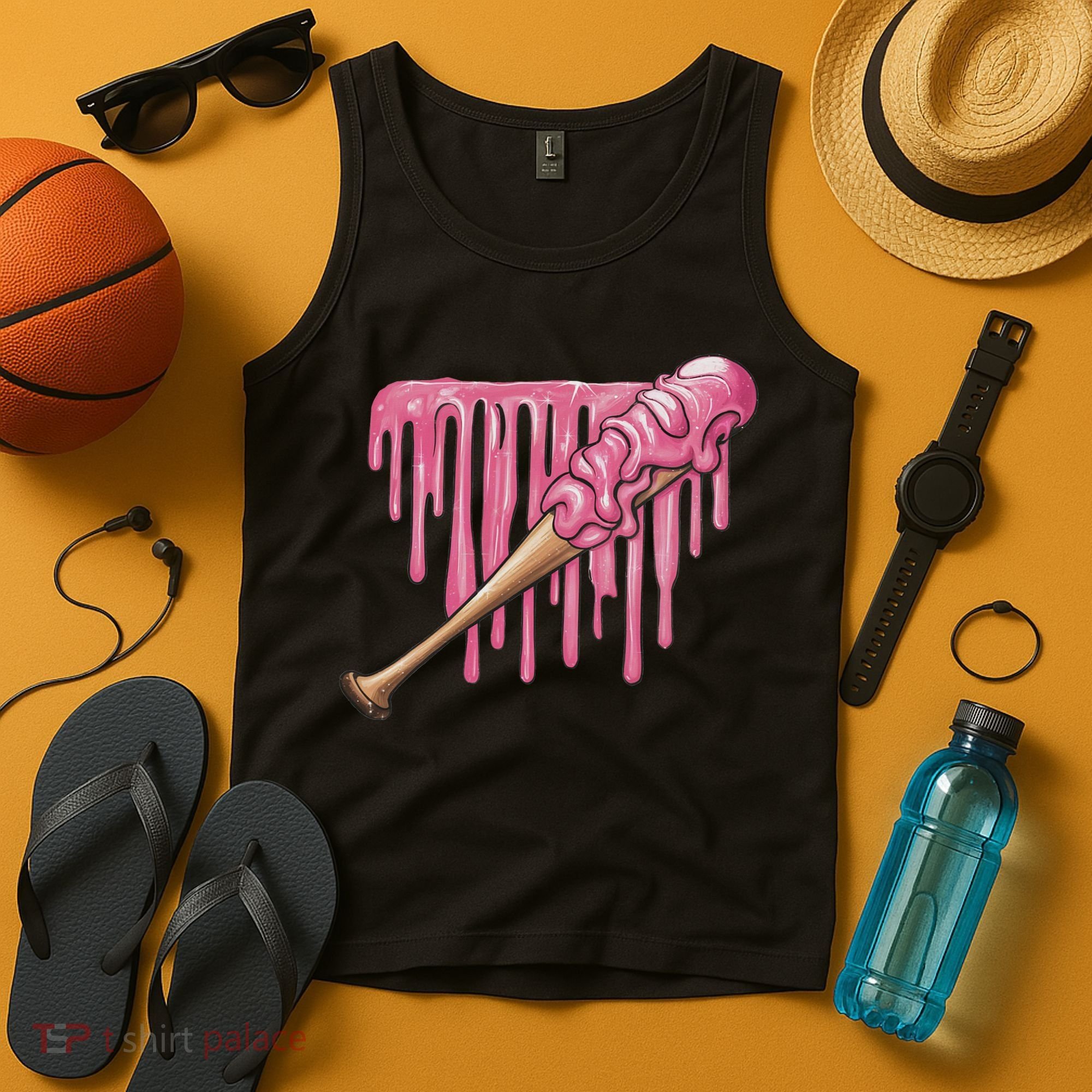Baseball Ice Cream Baseball Bat With Sprinkles Drip Tank Top