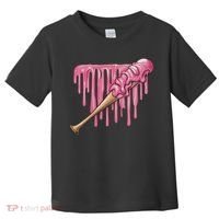 Baseball Ice Cream Baseball Bat With Sprinkles Drip Toddler T-Shirt thumb 0