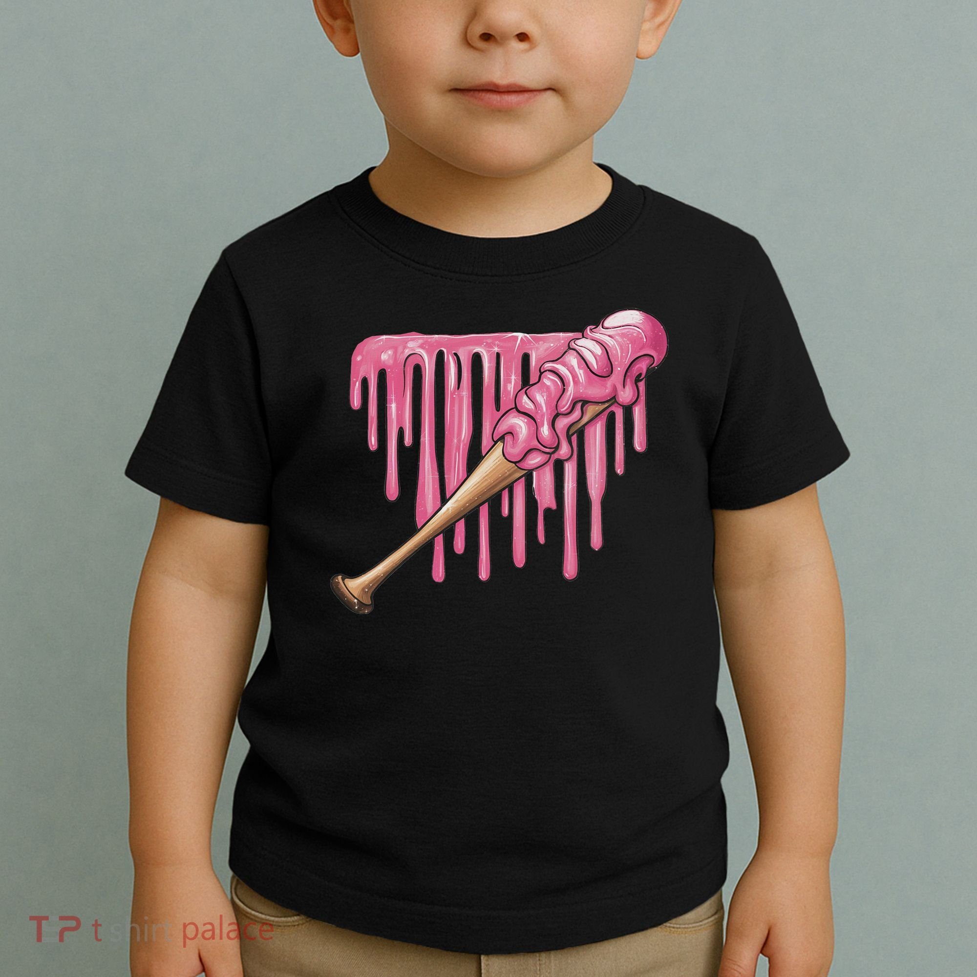 Baseball Ice Cream Baseball Bat With Sprinkles Drip Toddler T-Shirt