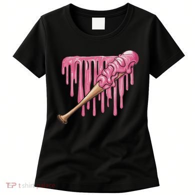 Baseball Ice Cream Baseball Bat With Sprinkles Drip Women's T-Shirt
