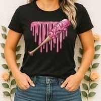 Baseball Ice Cream Baseball Bat With Sprinkles Drip Women's T-Shirt thumb 2