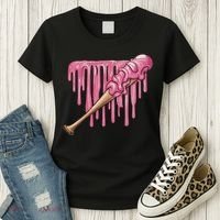 Baseball Ice Cream Baseball Bat With Sprinkles Drip Women's T-Shirt thumb 3