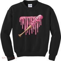 Baseball Ice Cream Baseball Bat With Sprinkles Drip Kids Sweatshirt thumb 0