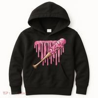 Baseball Ice Cream Baseball Bat With Sprinkles Drip Kids Hoodie thumb 0
