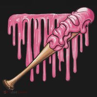 Baseball Ice Cream Baseball Bat With Sprinkles Drip Kids T-Shirt thumb 4