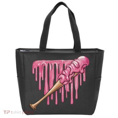 Baseball Ice Cream Baseball Bat With Sprinkles Drip Tote Bag