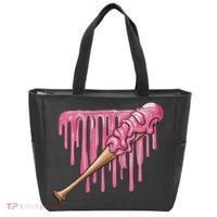 Baseball Ice Cream Baseball Bat With Sprinkles Drip Tote Bag thumb 0