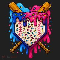 Baseball Ice Cream Sprinkles Team Drip Women's Sweatshirt thumb 2