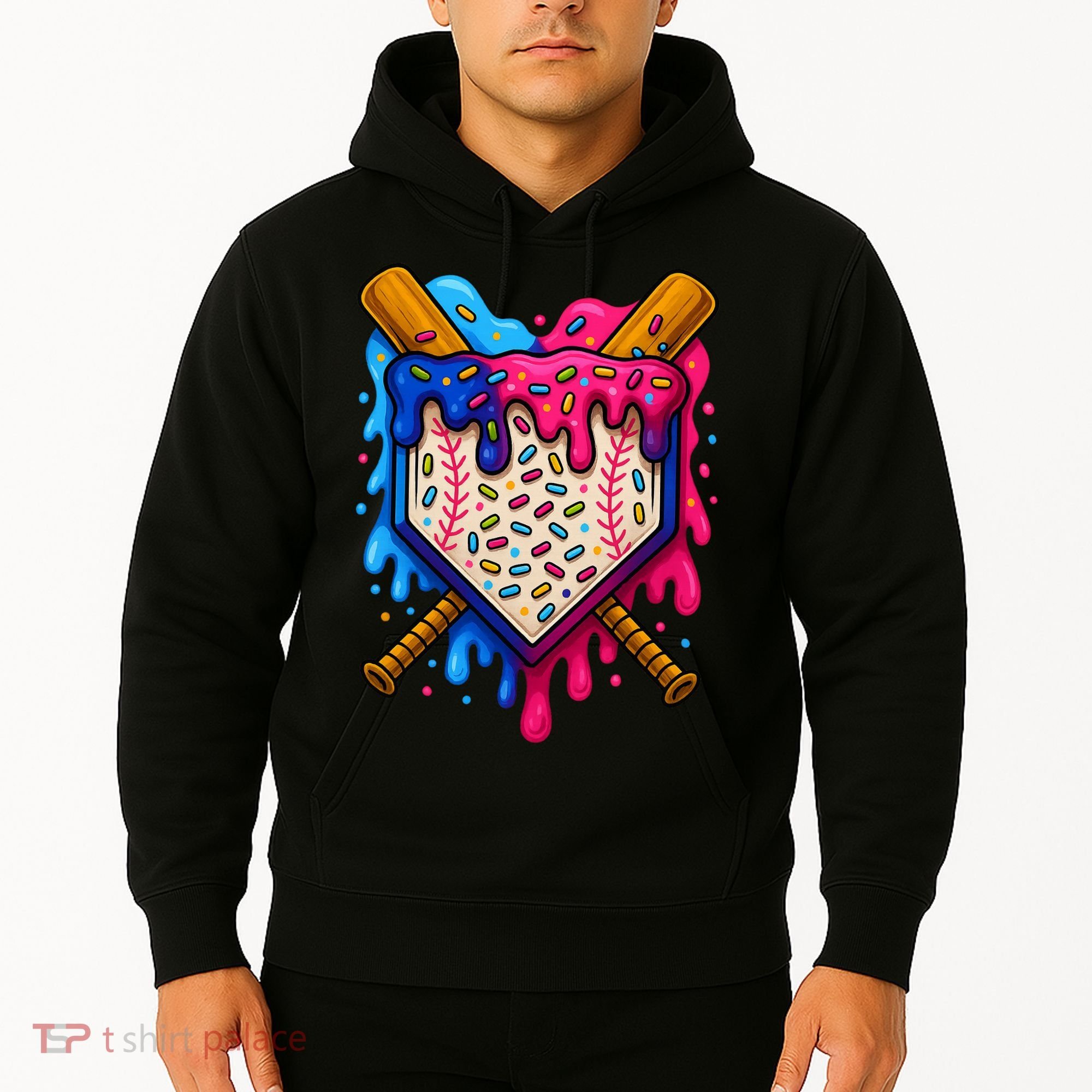 Baseball Ice Cream Sprinkles Team Drip Hoodie