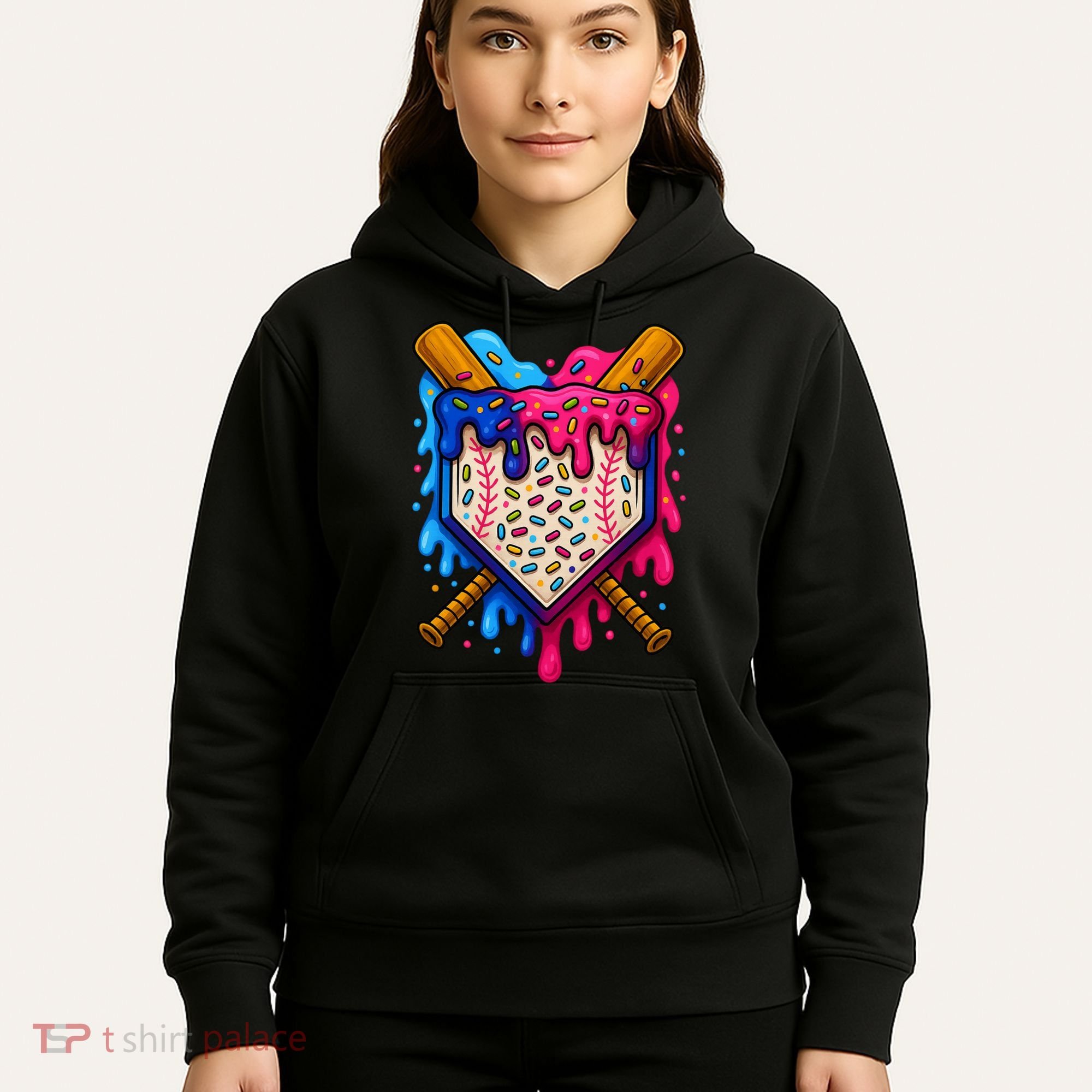 Baseball Ice Cream Sprinkles Team Drip Hoodie