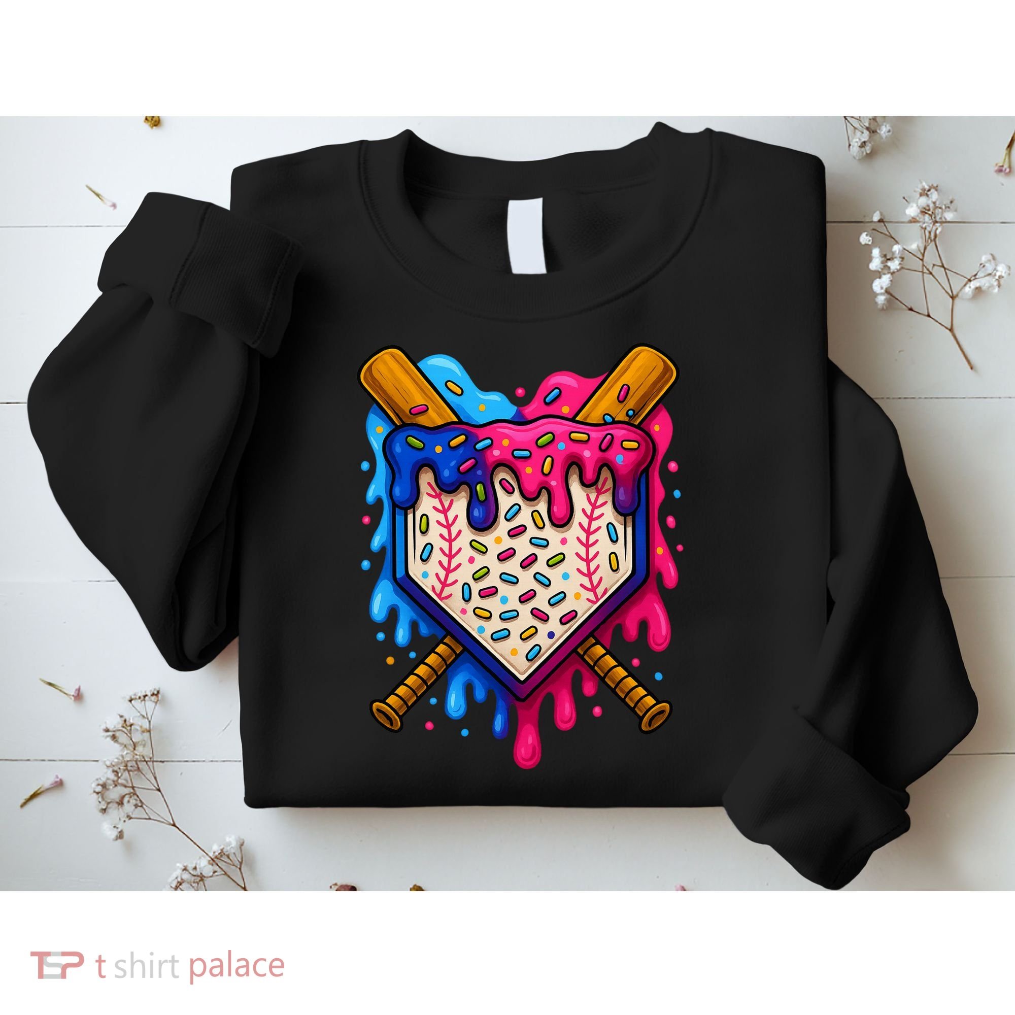 Baseball Ice Cream Sprinkles Team Drip Sweatshirt