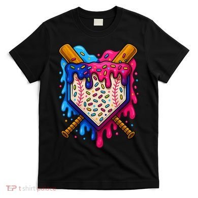 Baseball Ice Cream Sprinkles Team Drip T-Shirt