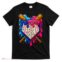 Baseball Ice Cream Sprinkles Team Drip T-Shirt thumb 0