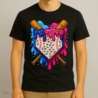 Baseball Ice Cream Sprinkles Team Drip T-Shirt thumb 3