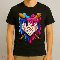 Baseball Ice Cream Sprinkles Team Drip T-Shirt thumb 3