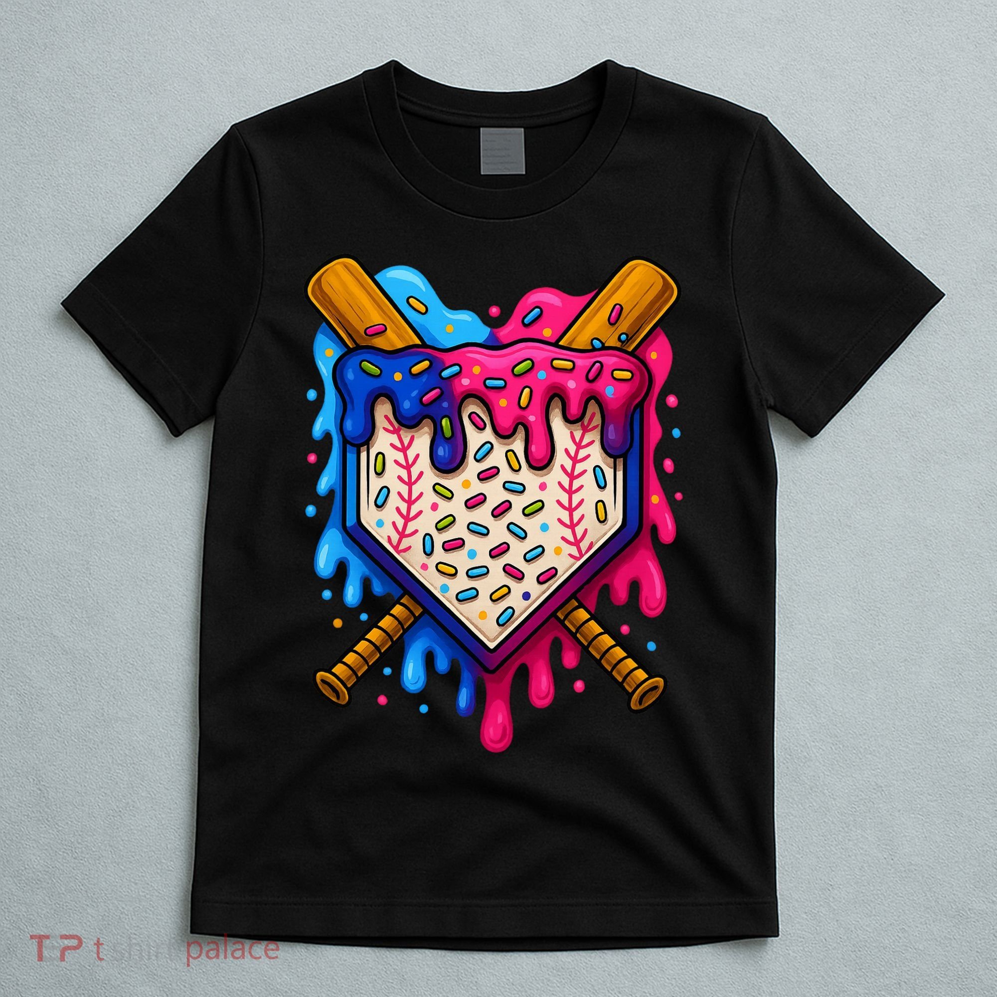 Baseball Ice Cream Sprinkles Team Drip T-Shirt