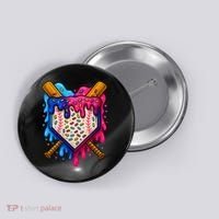 Baseball Ice Cream Sprinkles Team Drip Button thumb 0
