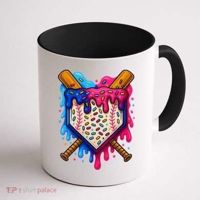 Baseball Ice Cream Sprinkles Team Drip Coffee Mug back