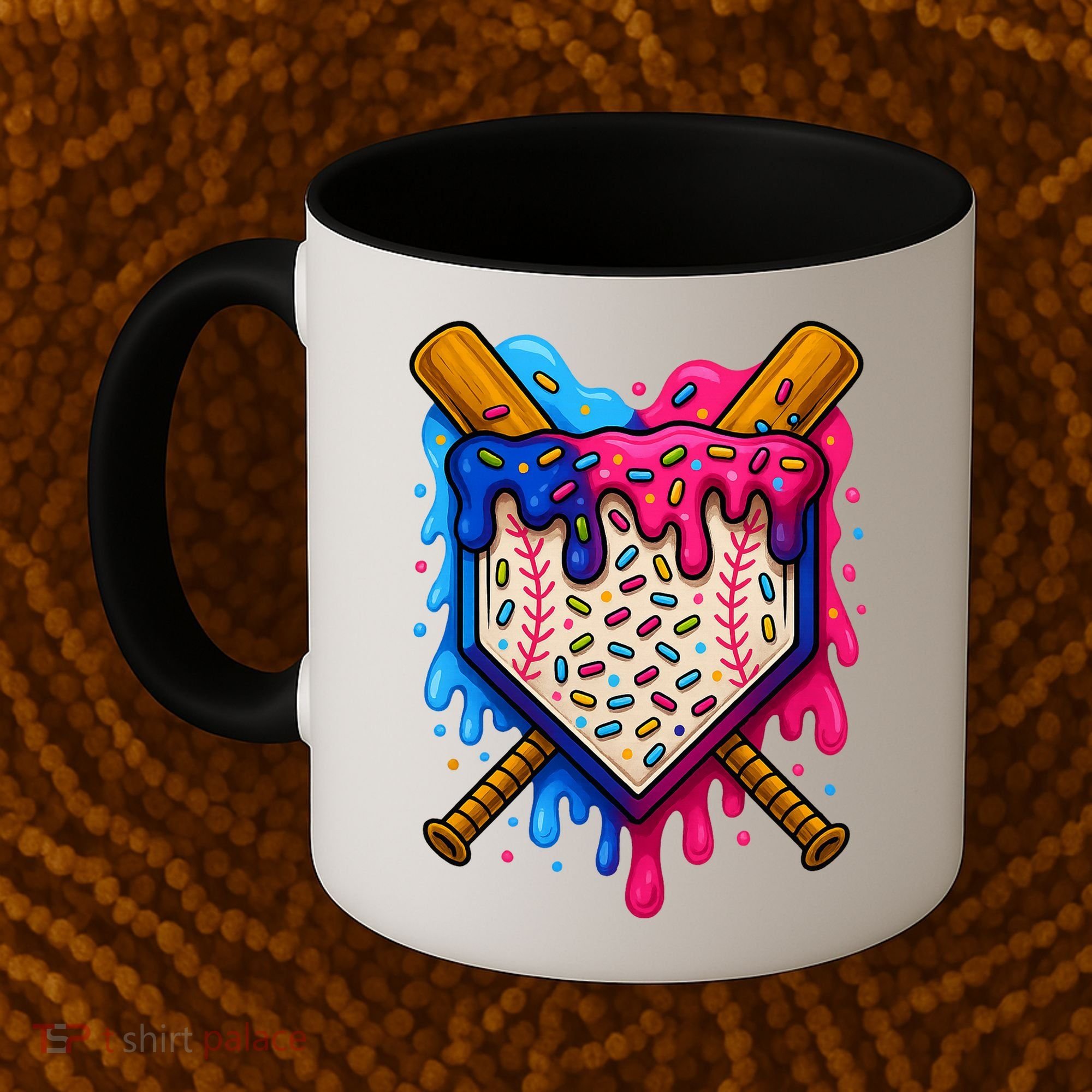 Baseball Ice Cream Sprinkles Team Drip Coffee Mug