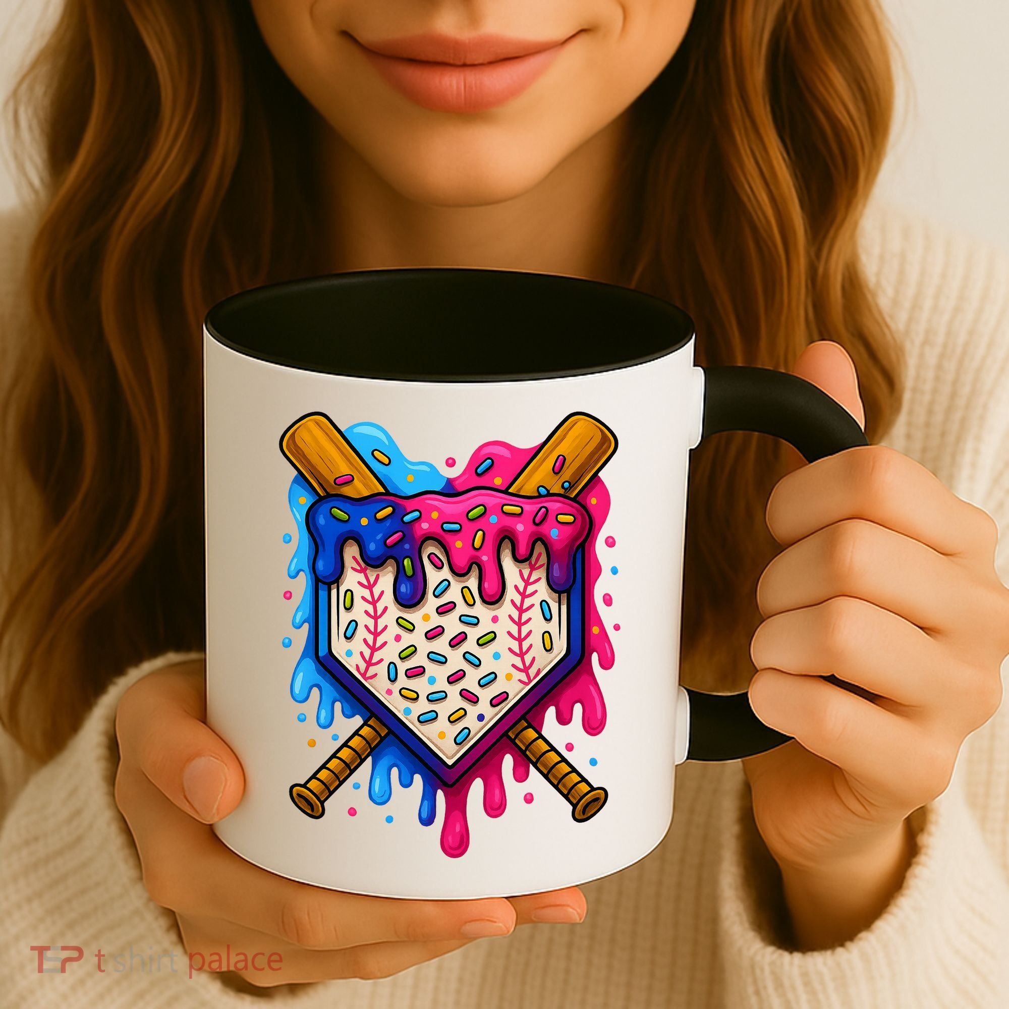 Baseball Ice Cream Sprinkles Team Drip Coffee Mug