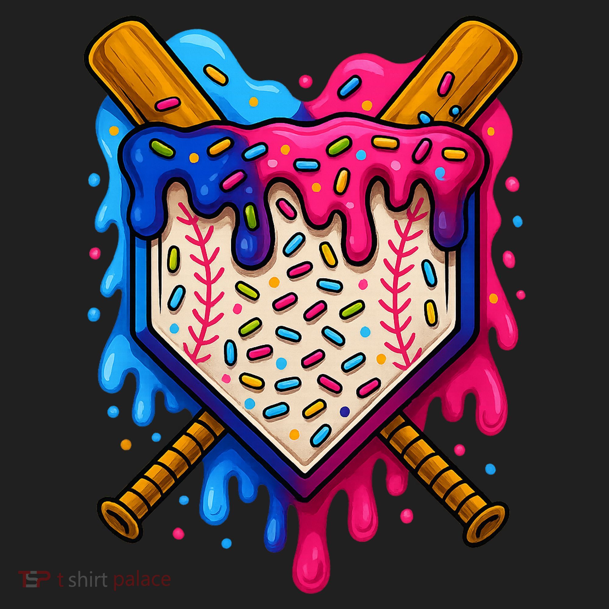 Baseball Ice Cream Sprinkles Team Drip Beanie