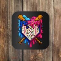 Baseball Ice Cream Sprinkles Team Drip Coaster thumb 0