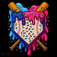 Baseball Ice Cream Sprinkles Team Drip Ornament thumb 1