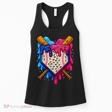 Baseball Ice Cream Sprinkles Team Drip Women's Tank Top