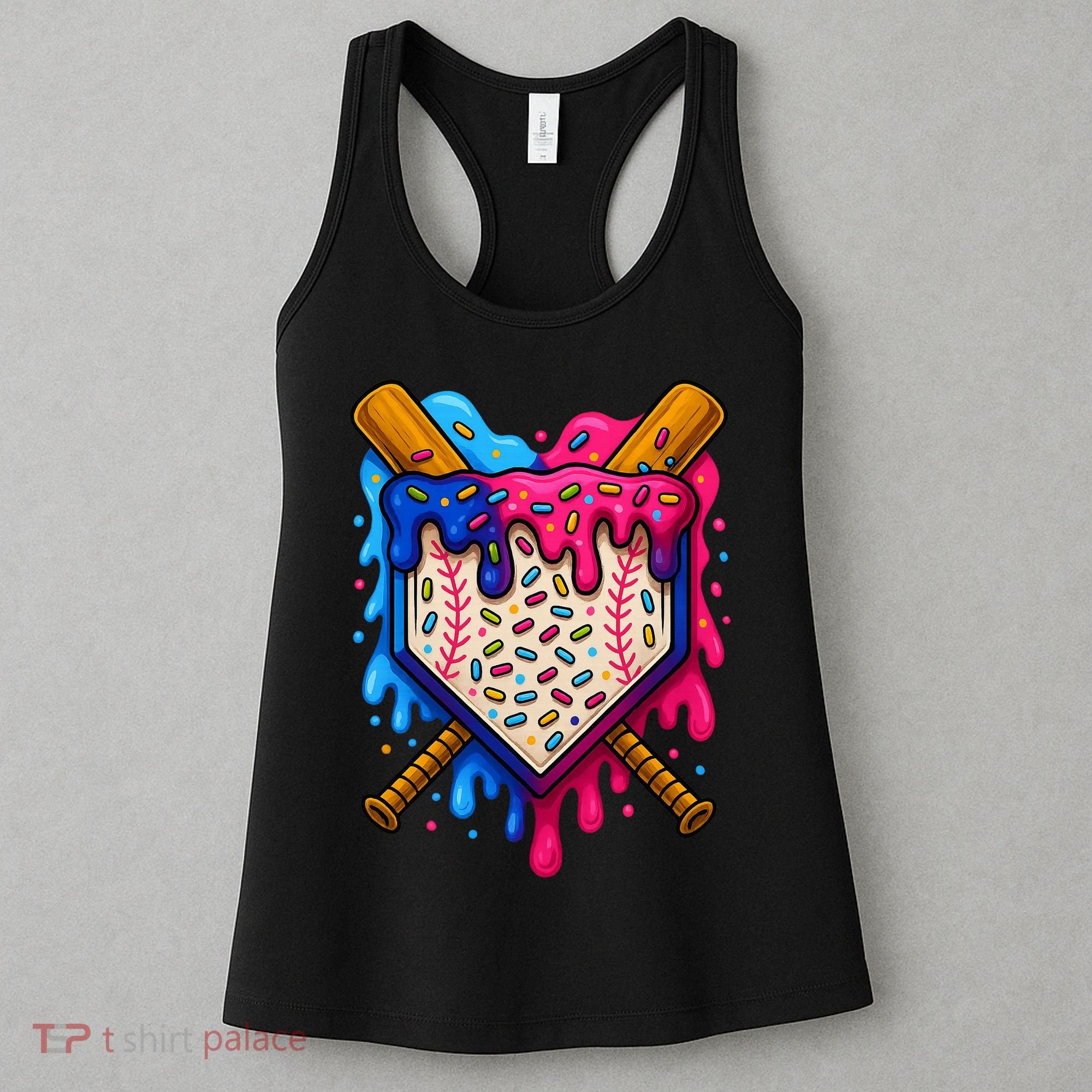 Baseball Ice Cream Sprinkles Team Drip Women's Tank Top