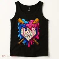 Baseball Ice Cream Sprinkles Team Drip Tank Top thumb 2