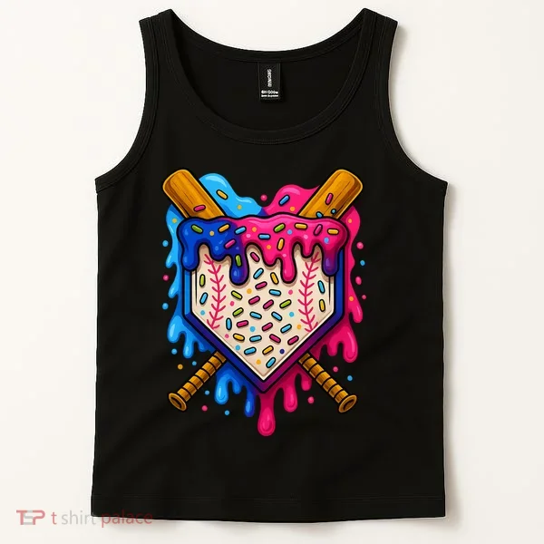 Baseball Ice Cream Sprinkles Team Drip Tank Top