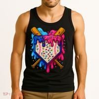 Baseball Ice Cream Sprinkles Team Drip Tank Top thumb 3
