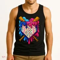 Baseball Ice Cream Sprinkles Team Drip Tank Top thumb 3