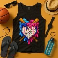 Baseball Ice Cream Sprinkles Team Drip Tank Top thumb 4