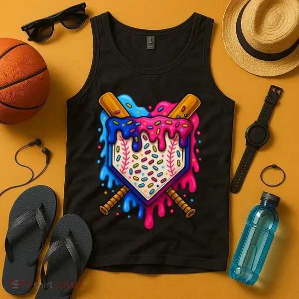 Baseball Ice Cream Sprinkles Team Drip Tank Top