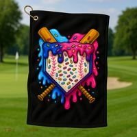 Baseball Ice Cream Sprinkles Team Drip Golf Towel thumb 1