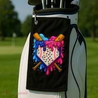 Baseball Ice Cream Sprinkles Team Drip Golf Towel thumb 2