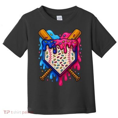 Baseball Ice Cream Sprinkles Team Drip Toddler T-Shirt