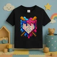 Baseball Ice Cream Sprinkles Team Drip Toddler T-Shirt thumb 3