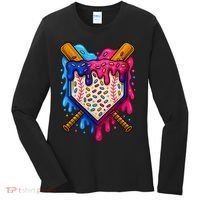 Baseball Ice Cream Sprinkles Team Drip Women's Long Sleeve Shirt thumb 0