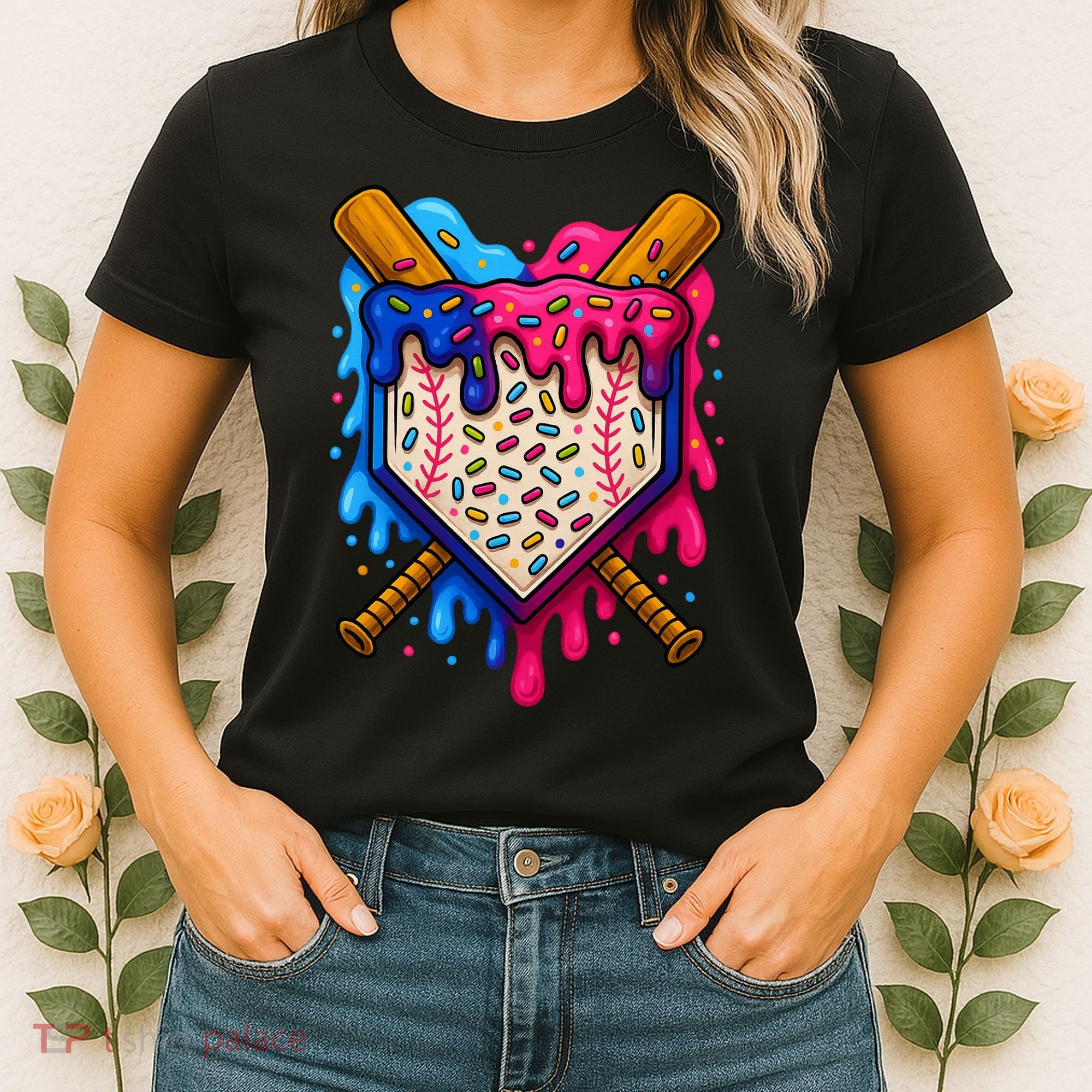 Baseball Ice Cream Sprinkles Team Drip Women's T-Shirt