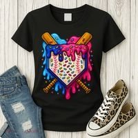Baseball Ice Cream Sprinkles Team Drip Women's T-Shirt thumb 3
