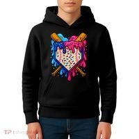 Baseball Ice Cream Sprinkles Team Drip Kids Hoodie thumb 4