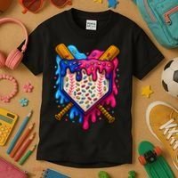 Baseball Ice Cream Sprinkles Team Drip Kids T-Shirt thumb 3