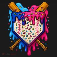 Baseball Ice Cream Sprinkles Team Drip Tote Bag thumb 4