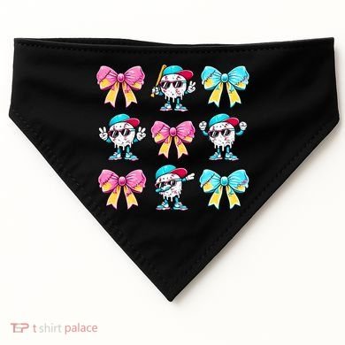 Baseball Ice Cream Drip Coquette USA-Made Doggie Bandana
