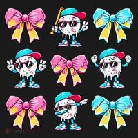 Baseball Ice Cream Drip Coquette Hoodie thumb 2