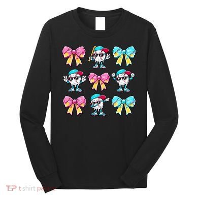 Baseball Ice Cream Drip Coquette Long Sleeve Shirt