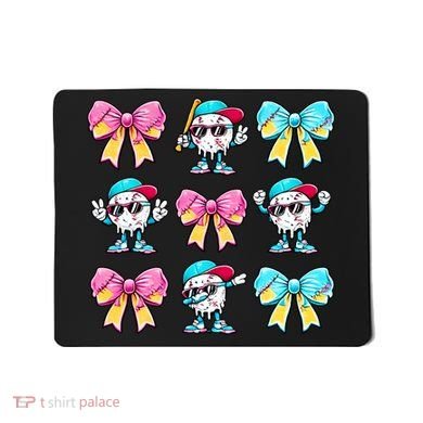 Baseball Ice Cream Drip Coquette Mousepad