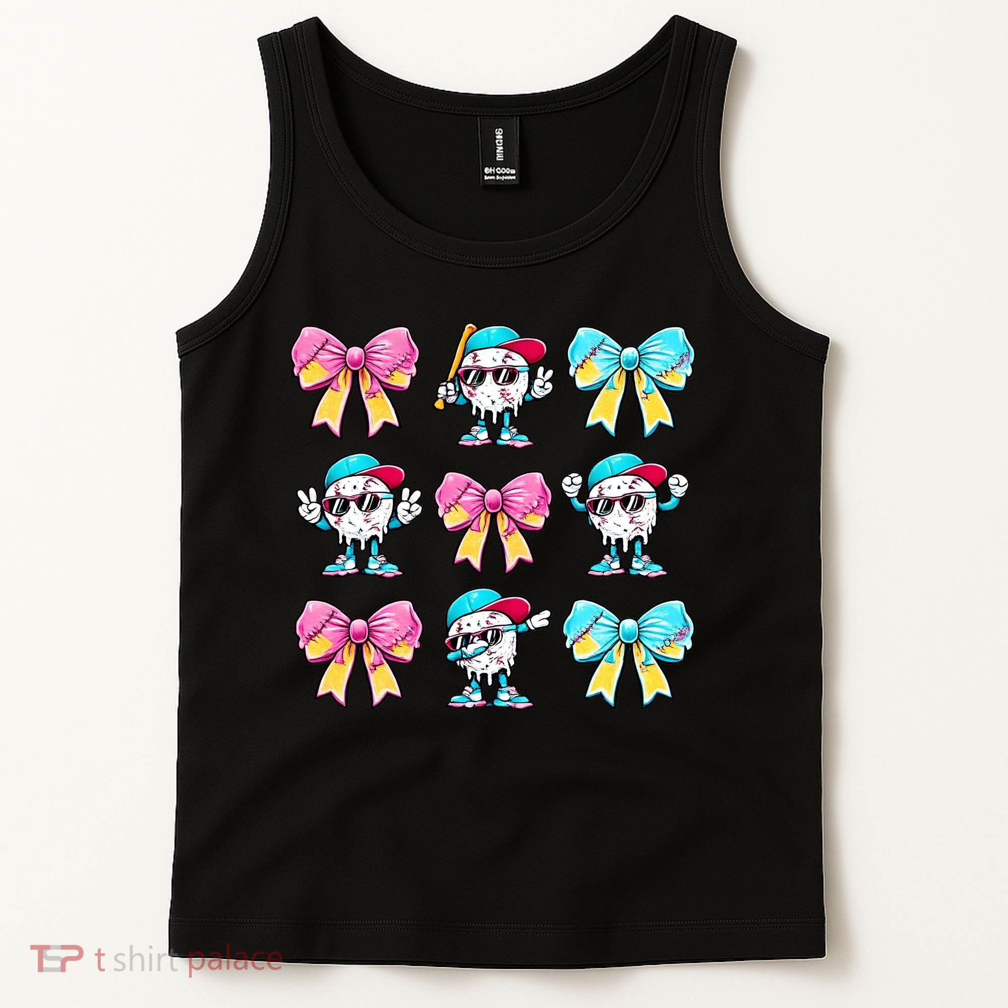 Baseball Ice Cream Drip Coquette Tank Top